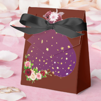 Elegante burgunderrote Hochzeitsgeschenktasche mit Geschenkschachtel