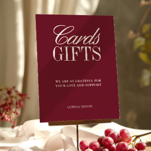 Elegante burgunderrote Karten & Geschenke Hochzeit