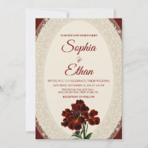 Elegante burgunderrote königliche Hochzeit mit Spi