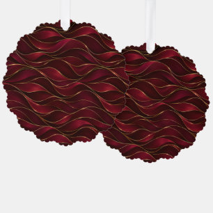 Elegante burgunderrote Marmorwellen mit goldenen A Ornament Karte