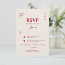 Elegante Burgunderrote Minimalistische Hochzeit