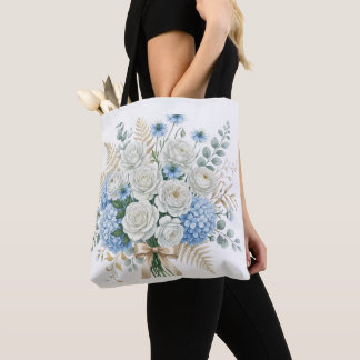 Elegante burgunderrote Rosen- und goldene botanisc Tasche