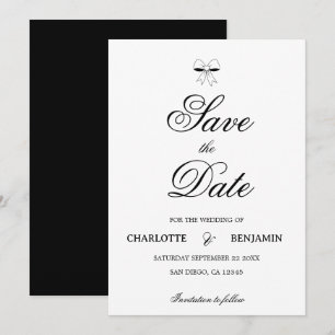 Elegante burgunderrote Schreibschrift Elfenbein Bo Save The Date