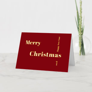Elegante burgunderrote und goldene Weihnachtskarte