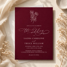 Elegante burgundische botanische florale Hochzeit