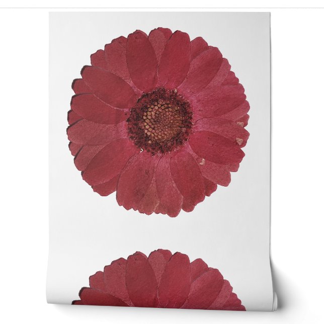 Elegante Burgundy-Blume Tapete (Abrollen)