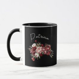 Elegante Burgundy-Blume Tasse