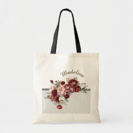 Elegante Burgundy-Blume Tragetasche