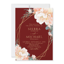 Elegante Burgundy Blush Gold Peach Floral Wedding