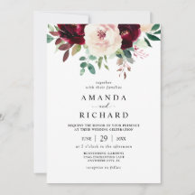 Elegante Burgundy Blush Pink Floral Wedding