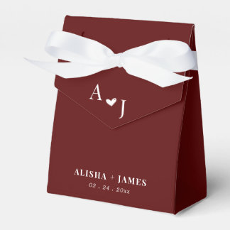 Elegante burgundy Hochzeitsgäste Geschenkschachtel