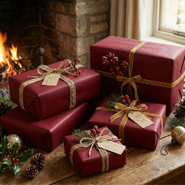 Elegante Burgundy Klassische Wine Red Gift Wrap Geschenkpapier