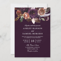 Elegante Burgundy Lila Peach Floral Wedding