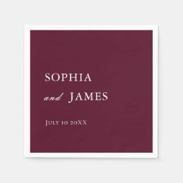 Elegante Burgundy Minimalistisch Wedding Serviette