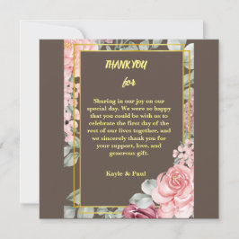 Elegante Burgundy Rosa Blush Bloral Wedding Dankeskarte