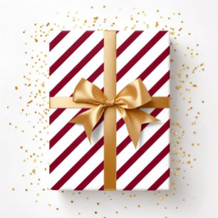 Elegante Burgundy Stripes Geschenkpapier