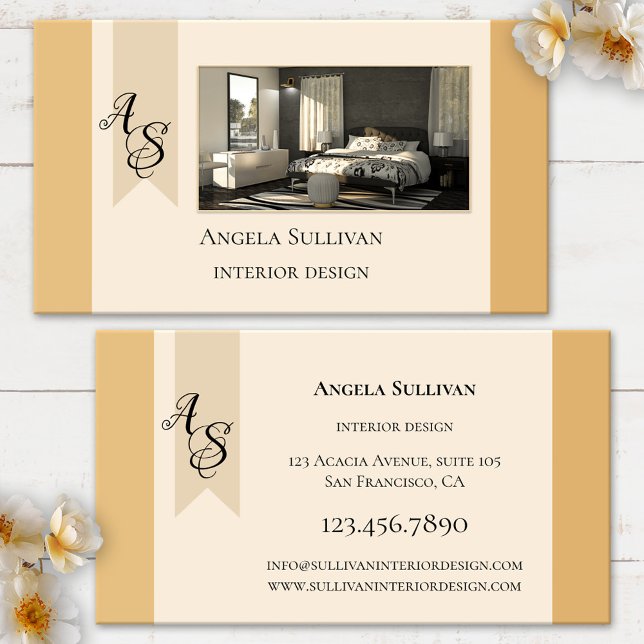 Elegante Business Card für Ihr Foto Interior Desig Visitenkarte (Von Creator hochgeladen)