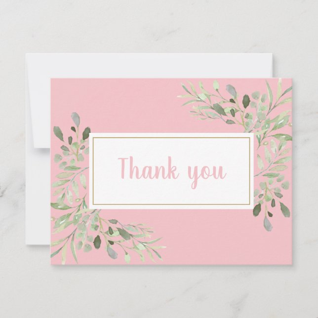 Elegante Business Dankeschön Spring Blätter Card Dankeskarte (Vorderseite)