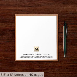 Elegante Business Monogram Notizblock