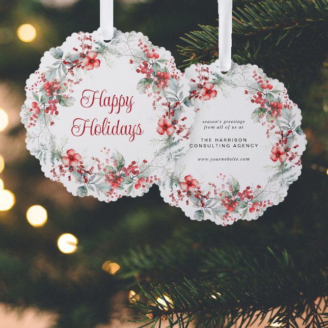 Elegante Business Weihnachtsfeiertag Ornament Karte (Von Creator hochgeladen)
