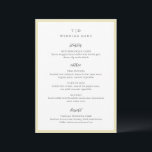 Elegante Butter Yellow Monogram Moderne Hochzeit Menükarte<br><div class="desc">Moderne Hochzeitsmenüs mit gepflegtem Design mit Serif- und Script-Schriftart.</div>
