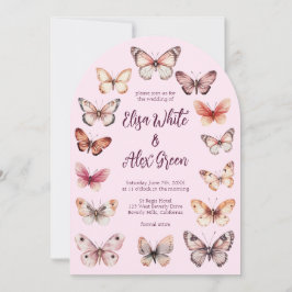 Elegante Butterfliegen CUSTOM Arch Wedding Einladung