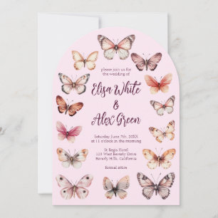Elegante Butterfliegen CUSTOM Arch Wedding Einladung