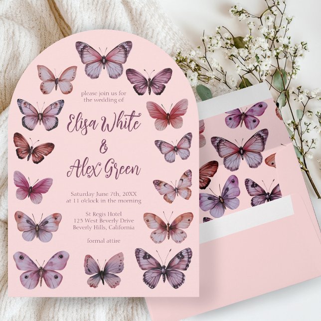 Elegante Butterfliegen CUSTOM Arch Wedding Einladung (Elegant Butterflies CUSTOM Arch Wedding Invitation
)