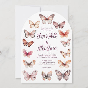 Elegante Butterfliegen CUSTOM Arch Wedding Einladung