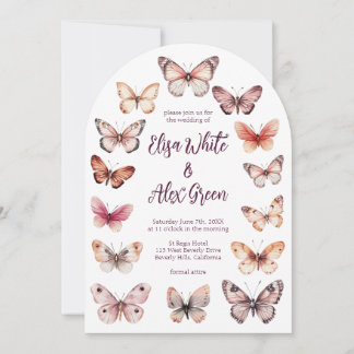 Elegante Butterfliegen CUSTOM Arch Wedding Einladung