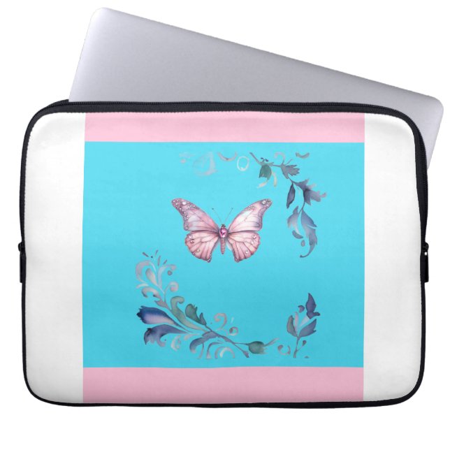 Elegante Butterfly Electronics Bag Laptopschutzhülle (Vorderseite)