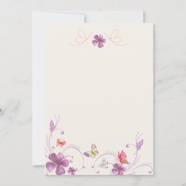 Elegante Butterfly Forest Blank Card Einladung (Vorderseite)