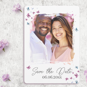 Elegante Butterfly Foto Save the Date Karte