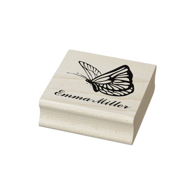 Elegante Butterfly-Individuelle Name-Signatur Gummistempel (Stempel)