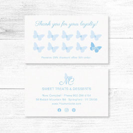 Elegante Butterfly Monogram Logo Niedlich Baby Blu Treuekarte