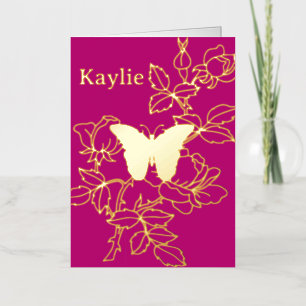 Elegante Butterfly Personalisiert Foil Card