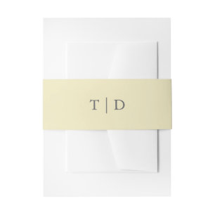 Elegante Buttergelbe Monogramm Moderne Hochzeit Einladungsbanderole