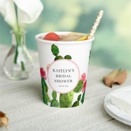 Elegante Cactus Garden Brautparty Paper Cups Pappbecher