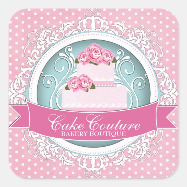 Elegante Cake Box Stickers (Vorderseite)
