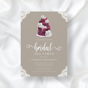 Elegante Cake Bridal Tea Party Einladung