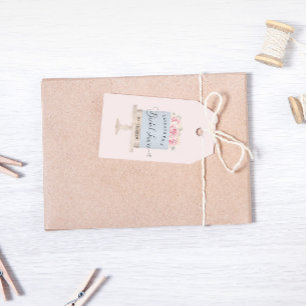 Elegante Cake Pastell-Schriftart Brautparty Geschenkanhänger