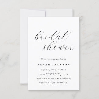 Élégante Caligraphie Invitation de douche nuptiale