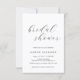 Elegante Caligraphy Bridal Dusche Einladung