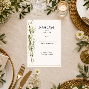 Elegante Calla-Lilie-Romantik-Hochzeit RSVP Karte
