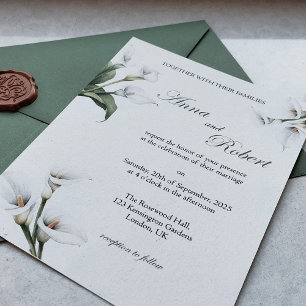 Elegante Calla-Lilien-Einladung – Florales Design Einladung