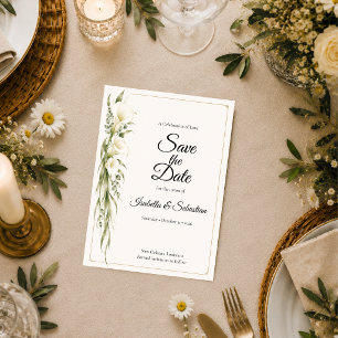 Elegante Calla-Lilien-Romanze-Hochzeit Save The Date