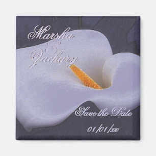Elegante Calla Lily "Save the Date" Magnete 2 Magnet