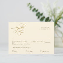 Elegante Calligrafie Cream Gold Wählen Sie aus ein