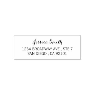 Elegante Calligrafy Address Self Inking Briefmarke Permastempel
