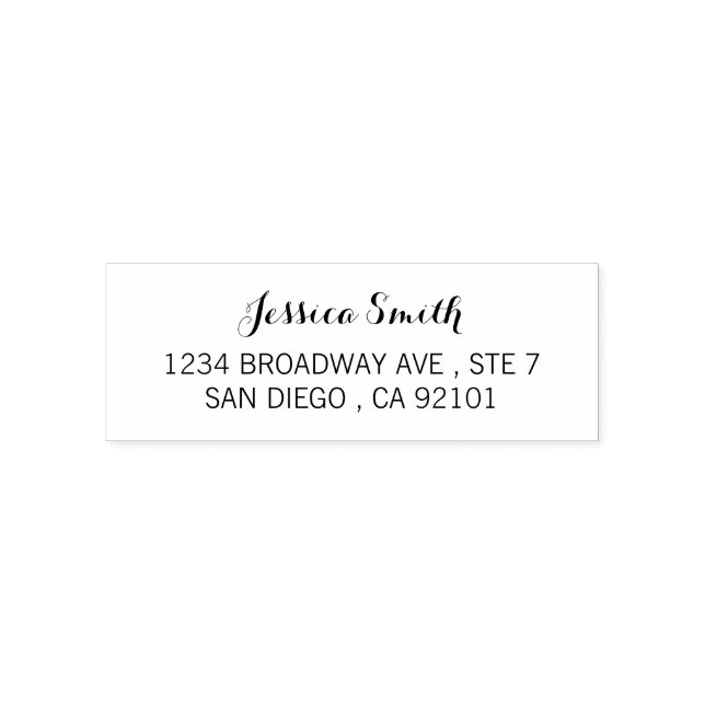 Elegante Calligrafy Address Self Inking Briefmarke Permastempel (Design)